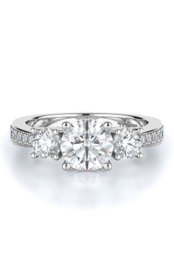 Three Stone Style Diamond Engagement Ring 
(Center Diamond Not Included)