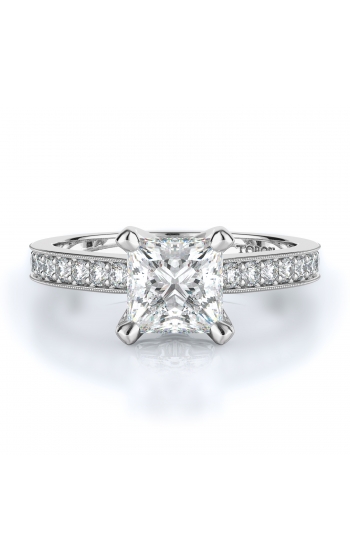 Sidestone Style Diamond Engagement ring 
(Center Diamond Not Included)