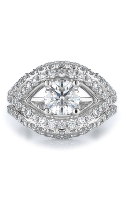 Sidestone Style Diamond Engagement Ring 
(Center Diamond Not Included)