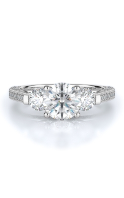 Three Stone Style Diamond Engagement Ring 
(Center Diamond Not Included)