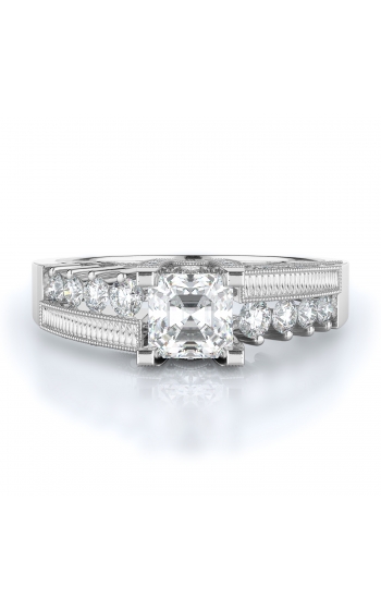 Sidestone Style Diamond Engagement ring 
(Center Diamond Not Included)