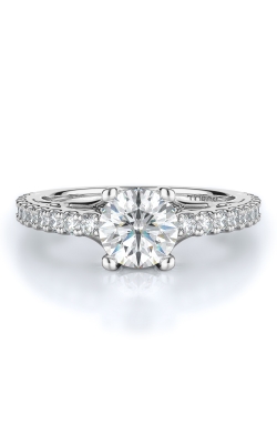 Sidestone Style Diamond Engagement Ring 
(Center Diamond Not Included)