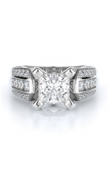 Sidestone Style Diamond Engagement ring 
(Center Diamond Not Included)