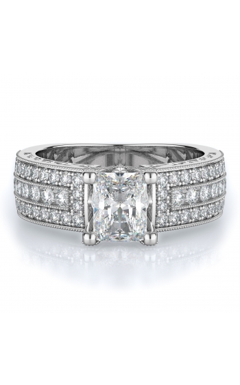 Sidestone Style Diamond Engagement ring 
(Center Diamond Not Included)