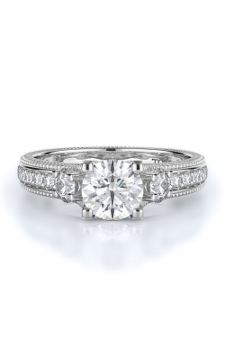 Three Stone Style Diamond Engagement Ring 
(Center Diamond Not Included)