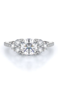 Sidestone Style Diamond Engagement Ring 
(Center Diamond Not Included)