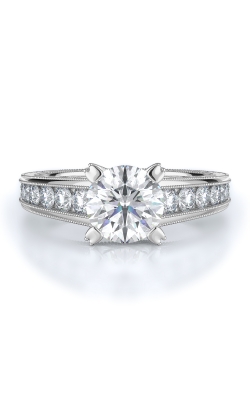 Sidestone Style Diamond Engagement Ring 
(Center Diamond Not Included)