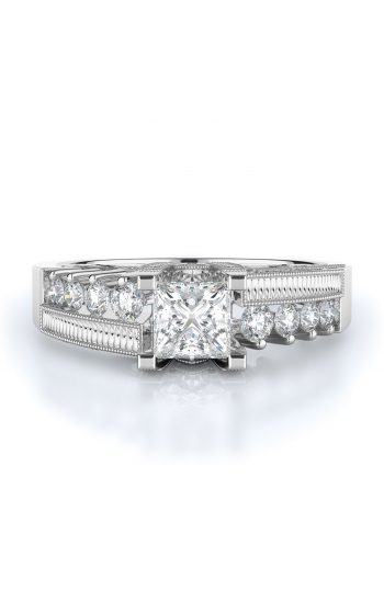 Sidestone Style Diamond Engagement ring 
(Center Diamond Not Included)