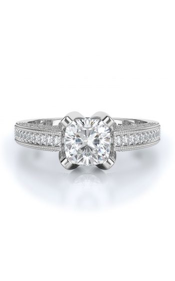 Sidestone Style Diamond Engagement ring 
(Center Diamond Not Included)