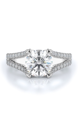 Sidestone Style Diamond Engagement Ring 
(Center Diamond Not Included)