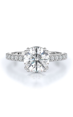 Sidestone Style Diamond Engagement Ring 
(Center Diamond Not Included)