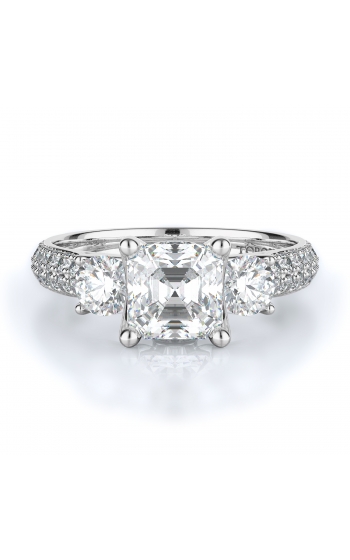 Three stone Style Diamond Engagement ring 
(Center Diamond Not Included)