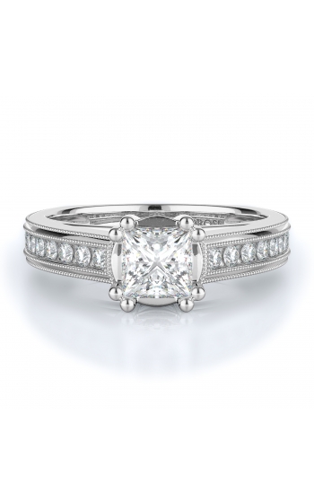 Sidestone Style Diamond Engagement ring 
(Center Diamond Not Included)