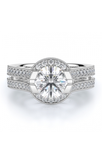 Sidestone Style Diamond Engagement ring 
(Center Diamond Not Included)