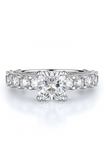 Sidestone Style Diamond Engagement ring 
(Center Diamond Not Included)