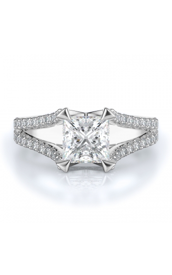 Sidestone Style Diamond Engagement ring 
(Center Diamond Not Included)