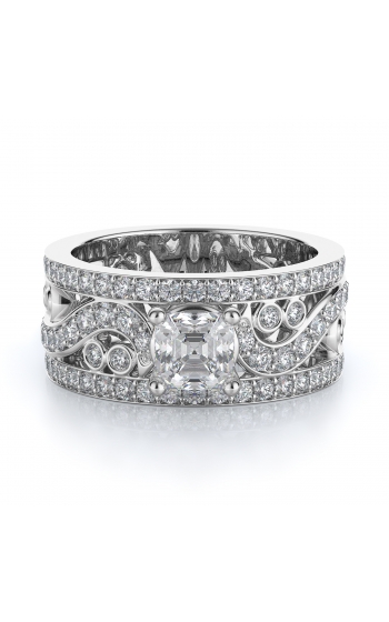 Sidestone Style Diamond Engagement ring 
(Center Diamond Not Included)