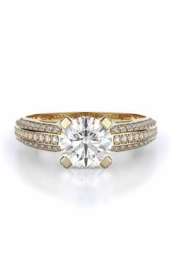 Sidestone Style Diamond Engagement ring 
(Center Diamond Not Included)