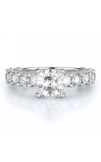 Sidestone Style Diamond Engagement ring 
(Center Diamond Not Included)