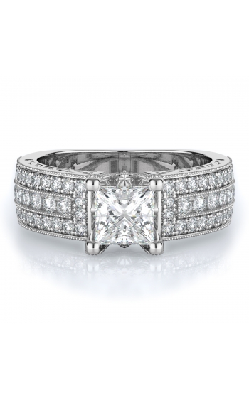 Sidestone Style Diamond Engagement ring 
(Center Diamond Not Included)