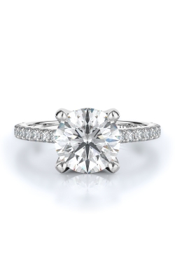 Sidestone Style Diamond Engagement Ring 
(Center Diamond Not Included)