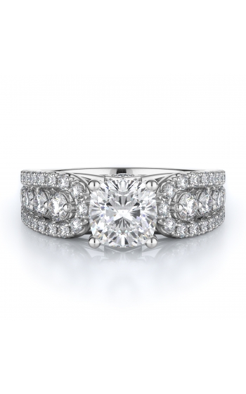 Sidestone Style Diamond Engagement ring 
(Center Diamond Not Included)