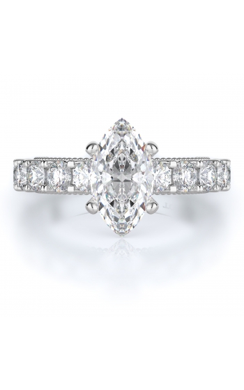 Sidestone Style Diamond Engagement ring 
(Center Diamond Not Included)