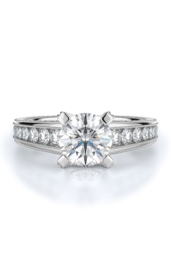 Sidestone Style Diamond Engagement Ring 
(Center Diamond Not Included)