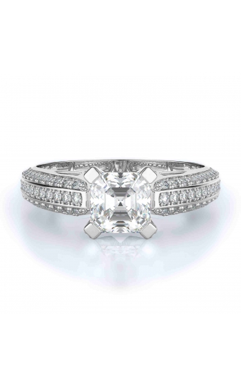 Sidestone Style Diamond Engagement ring 
(Center Diamond Not Included)