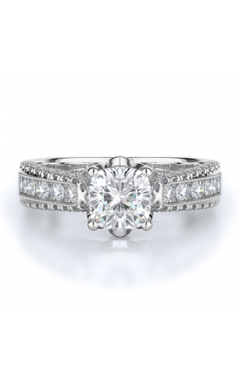 Sidestone Style Diamond Engagement ring 
(Center Diamond Not Included)