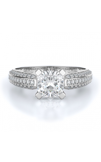 Sidestone Style Diamond Engagement ring 
(Center Diamond Not Included)