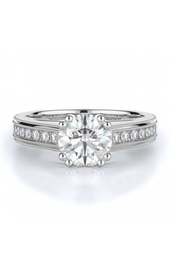 Sidestone Style Diamond Engagement ring 
(Center Diamond Not Included)