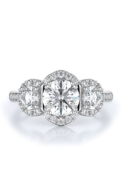 Three Stone Style Diamond Engagement Ring 
(Center Diamond Not Included)