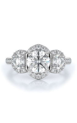 Three Stone Style Diamond Engagement Ring 
(Center Diamond Not Included)