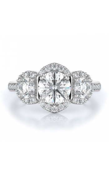 Three stone Style Diamond Engagement ring 
(Center Diamond Not Included)