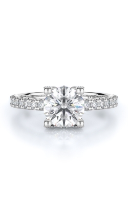 Sidestone Style Diamond Engagement Ring 
(Center Diamond Not Included)