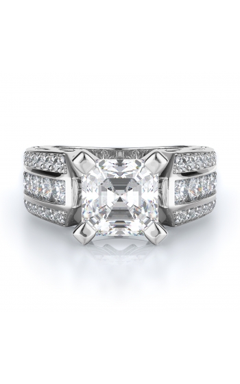 Sidestone Style Diamond Engagement ring 
(Center Diamond Not Included)