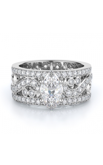 Sidestone Style Diamond Engagement ring 
(Center Diamond Not Included)