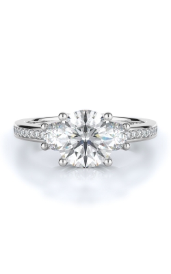 Three Stone Style Diamond Engagement Ring 
(Center Diamond Not Included)