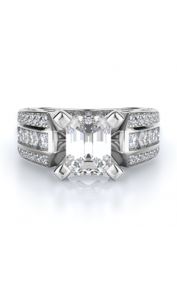 Sidestone Style Diamond Engagement ring 
(Center Diamond Not Included)