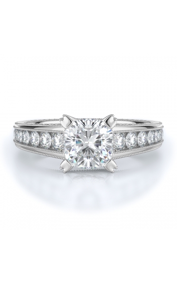 Sidestone Style Diamond Engagement ring 
(Center Diamond Not Included)