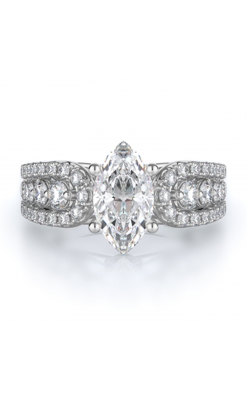 Sidestone Style Diamond Engagement ring 
(Center Diamond Not Included)