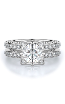 Sidestone Style Diamond Engagement Ring 
(Center Diamond Not Included)