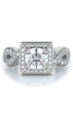 Halo Style Diamond Engagement Ring 
(Center Diamond Not Included)