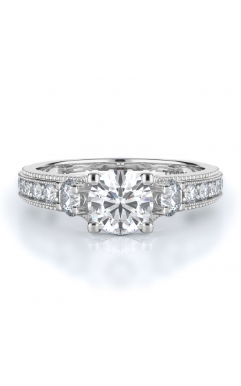 Three stone Style Diamond Engagement ring 
(Center Diamond Not Included)