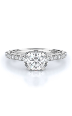 Sidestone Style Diamond Engagement Ring 
(Center Diamond Not Included)