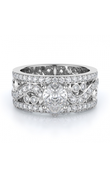 Sidestone Style Diamond Engagement ring 
(Center Diamond Not Included)