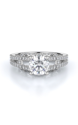 Sidestone Style Diamond Engagement Ring 
(Center Diamond Not Included)