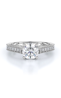 Sidestone Style Diamond Engagement Ring 
(Center Diamond Not Included)