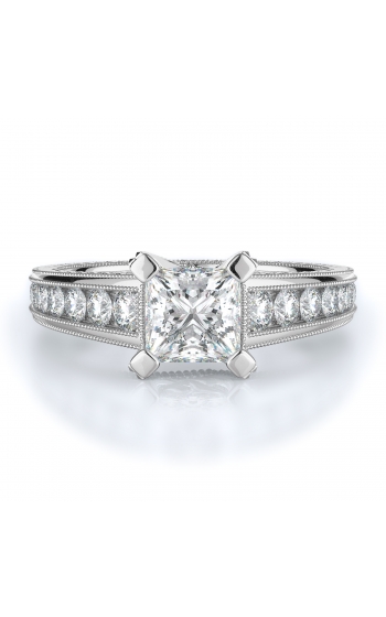 Sidestone Style Diamond Engagement ring 
(Center Diamond Not Included)